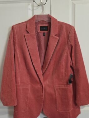 Eloquii Corduroy Blazer in Rose
